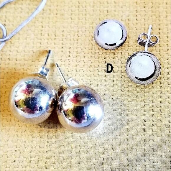 Silpada Sterling Silver Sphere Earrings Rare HTF - Picture 4 of 8